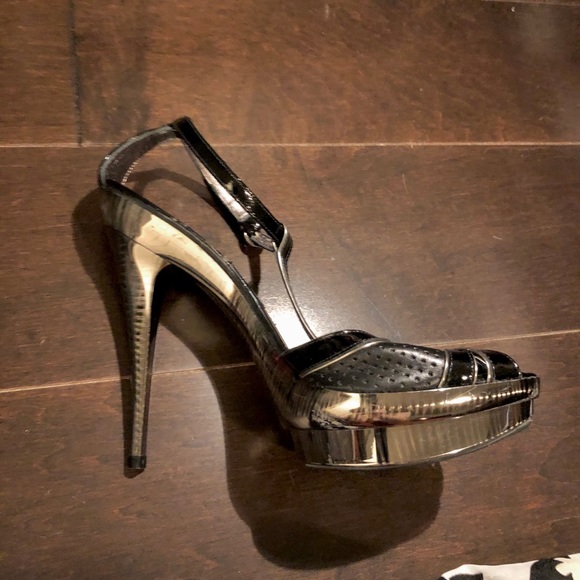 NEW NEVER WORN gunmetal Aldo collection heels sz 8 - Picture 4 of 8